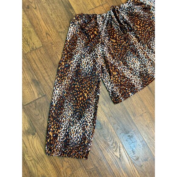 VTG 1970s Tomorrow's Dream Off Shoulder Bell Sleeve Blouse Cheetah Print Medium - Picture 2 of 8